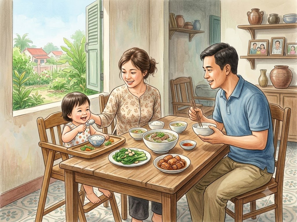 Bữa ăn không phải chiến trường: cách để con tự ăn ngon mà không cần ép, không cần điện thoại
