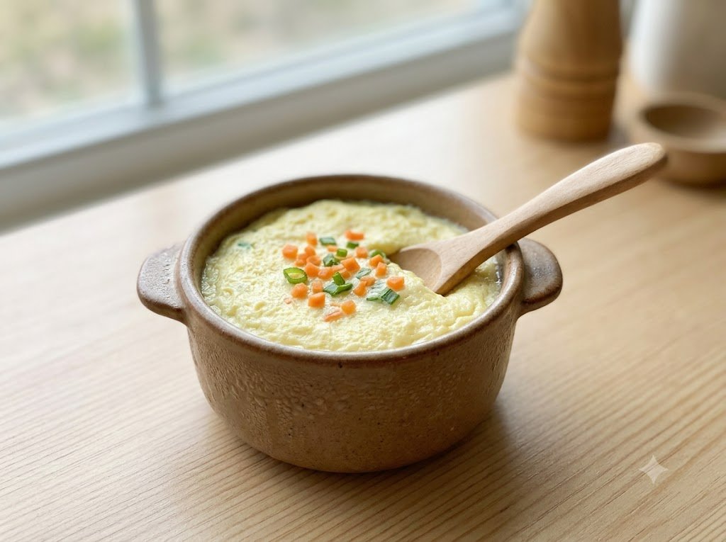 Trứng hấp kiểu Hàn (Gyeran-jjim) mềm như pudding cho bé